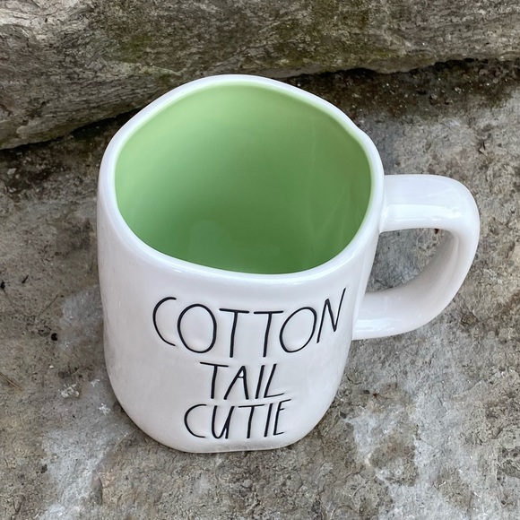 Rae Dunn COTTON TAIL CUTIE Easter Mug-Green Inside - Picture 2 of 3